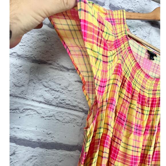 Torrid Womens 3X Boho Feminine Cottagecore Western Plaid Smocked Flutter Blouse - Picture 5 of 11